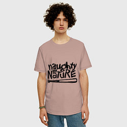 Футболка оверсайз мужская Naughty by nature, цвет: пыльно-розовый — фото 2