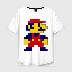Футболка оверсайз мужская Pixel Mario, цвет: белый