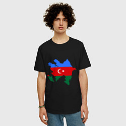 Футболка оверсайз мужская Azerbaijan map, цвет: черный — фото 2