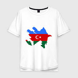 Футболка оверсайз мужская Azerbaijan map, цвет: белый