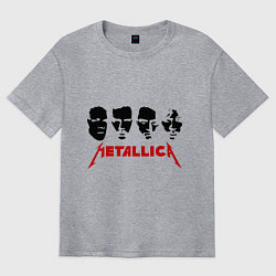 Футболка оверсайз мужская Metallica (Лица), цвет: меланж