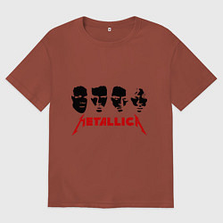 Футболка оверсайз мужская Metallica (Лица), цвет: кирпичный