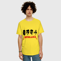 Футболка оверсайз мужская Metallica (Лица), цвет: желтый — фото 2