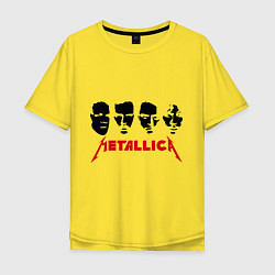 Футболка оверсайз мужская Metallica (Лица), цвет: желтый