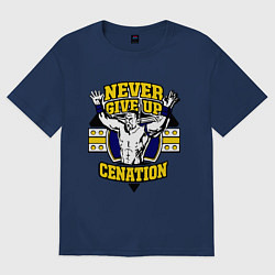 Футболка оверсайз мужская Never Give Up: Cenation, цвет: тёмно-синий