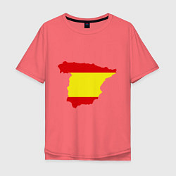 Футболка оверсайз мужская Испания (Spain), цвет: коралловый