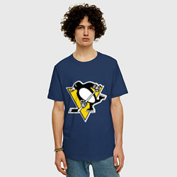 Футболка оверсайз мужская Pittsburgh Penguins, цвет: тёмно-синий — фото 2