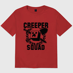 Футболка оверсайз мужская Creeper Squad, цвет: красный
