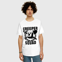 Футболка оверсайз мужская Creeper Squad, цвет: белый — фото 2