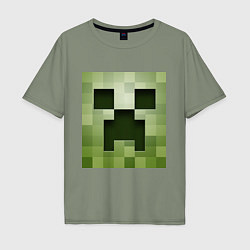 Футболка оверсайз мужская Мinecraft creeper, цвет: авокадо