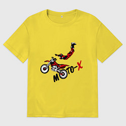 Футболка оверсайз мужская Moto-X, цвет: желтый