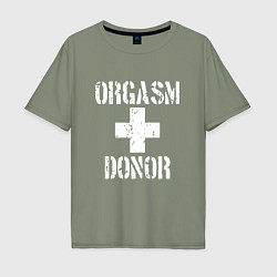 Футболка оверсайз мужская Orgasm + donor, цвет: авокадо