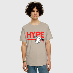 Футболка оверсайз мужская Hype Hands, цвет: миндальный — фото 2