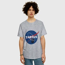 Футболка оверсайз мужская Tardis NASA, цвет: меланж — фото 2