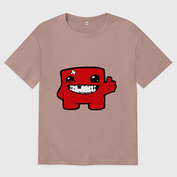 Футболка оверсайз мужская Super Meat Boy, цвет: пыльно-розовый