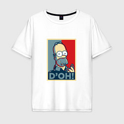 Футболка оверсайз мужская D'oh Poster, цвет: белый