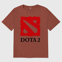 Футболка оверсайз мужская Dota 2: Logo, цвет: кирпичный