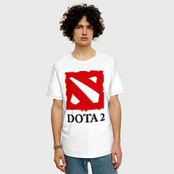 Футболка оверсайз мужская Dota 2: Logo, цвет: белый — фото 2