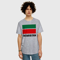 Футболка оверсайз мужская Флаг Татарстана, цвет: меланж — фото 2