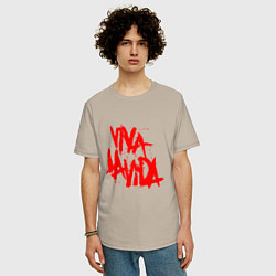 Футболка оверсайз мужская Viva La Vida, цвет: миндальный — фото 2