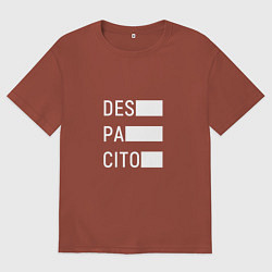 Футболка оверсайз мужская Despacito Lines, цвет: кирпичный