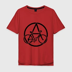 Футболка оверсайз мужская Anarchy Bike, цвет: красный