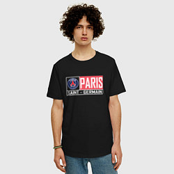 Футболка оверсайз мужская Paris Saint-Germain - New collections, цвет: черный — фото 2
