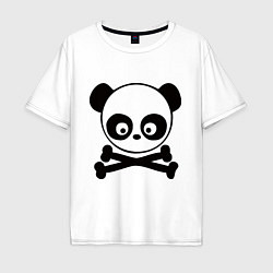 Футболка оверсайз мужская Skull panda, цвет: белый