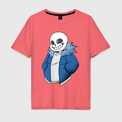 Футболка оверсайз мужская Sans, цвет: коралловый