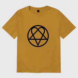 Футболка оверсайз мужская HIM Symbol, цвет: горчичный