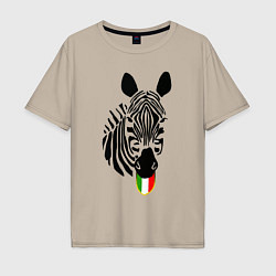 Футболка оверсайз мужская Juventus Zebra, цвет: миндальный