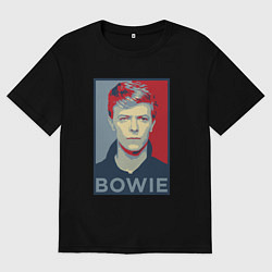 Футболка оверсайз мужская Bowie Poster, цвет: черный