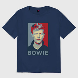 Футболка оверсайз мужская Bowie Poster, цвет: тёмно-синий