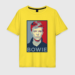 Футболка оверсайз мужская Bowie Poster, цвет: желтый