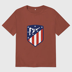 Футболка оверсайз мужская Atletico Madrid, цвет: кирпичный