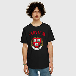 Футболка оверсайз мужская Harvard university, цвет: черный — фото 2