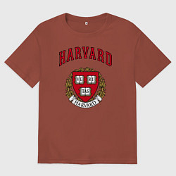 Футболка оверсайз мужская Harvard university, цвет: кирпичный