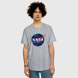 Футболка оверсайз мужская NASA: Cosmic Logo, цвет: меланж — фото 2