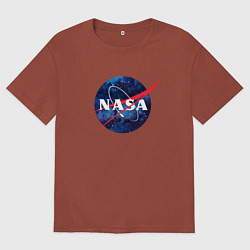 Футболка оверсайз мужская NASA: Cosmic Logo, цвет: кирпичный