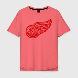 Футболка оверсайз мужская Detroit Red Wings: Pavel Datsyuk, цвет: коралловый