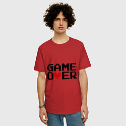 Футболка оверсайз мужская Game over 8 bit, цвет: красный — фото 2
