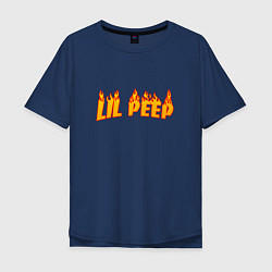 Футболка оверсайз мужская Lil Peep: Hell Flame, цвет: тёмно-синий