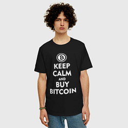 Футболка оверсайз мужская Keep Calm & Buy Bitcoin, цвет: черный — фото 2