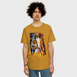 Футболка оверсайз мужская Cobain Art, цвет: горчичный — фото 2