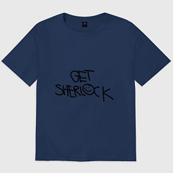 Футболка оверсайз мужская Get sherlock, цвет: тёмно-синий