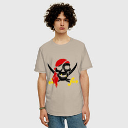 Футболка оверсайз мужская Пиратская футболка, цвет: миндальный — фото 2