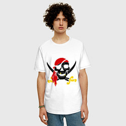 Футболка оверсайз мужская Пиратская футболка, цвет: белый — фото 2