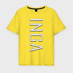 Футболка оверсайз мужская Inga Font, цвет: желтый