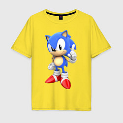 Футболка оверсайз мужская Classic Sonic, цвет: желтый