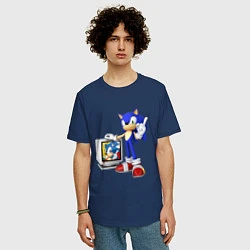 Футболка оверсайз мужская Sonic TV, цвет: тёмно-синий — фото 2